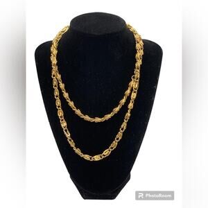 Gold Plated Chain Greek-key Pattern Necklace